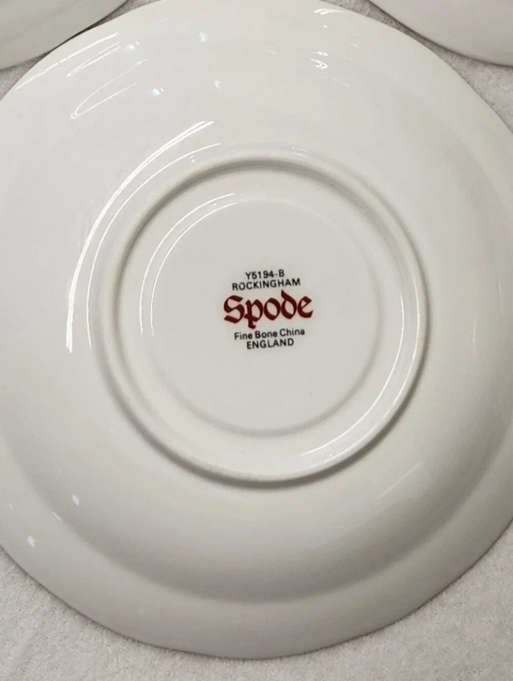 Vintage Spode Rockingham Y5194 Bone China Saucer Plates Set of 5 Made in England